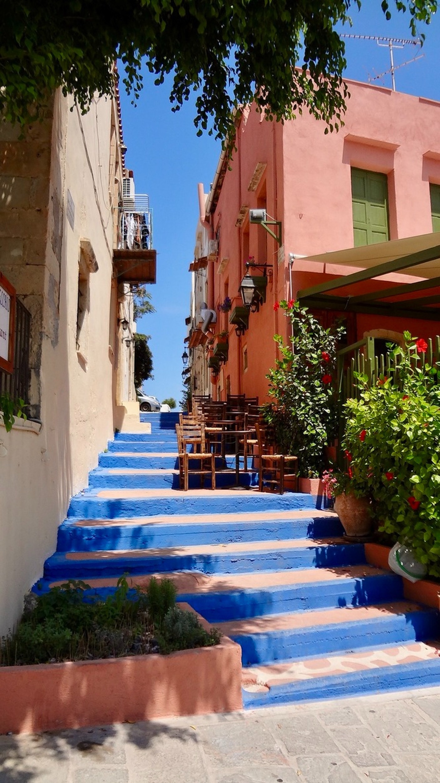 View of a staircase in Rethymnon Old Town