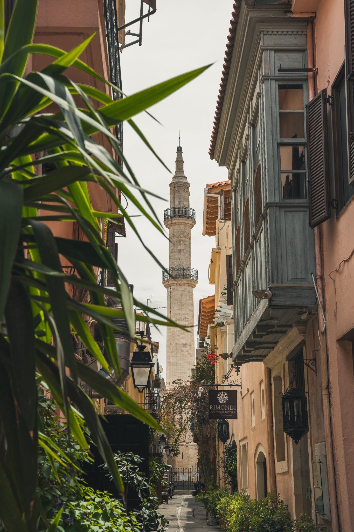 Street level view of a mosque in Rethymnon Old Town